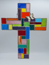 Load image into Gallery viewer, Coat of Many Colors Cross Suncatcher