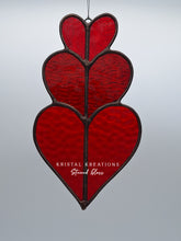 Load image into Gallery viewer, Stained Glass Hearts Suncatcher