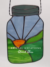 Load image into Gallery viewer, Sunrise in a Jar Stained Glass Suncatcher