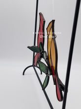 Load image into Gallery viewer, Cardinal Pair Stained Glass Suncatcher