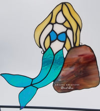 Load image into Gallery viewer, Mermaid Stained Glass Suncatcher