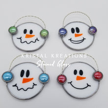 Load image into Gallery viewer, Stained Glass Snowman Face Ornament