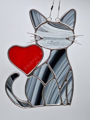 Cat Stained Glass Suncatcher