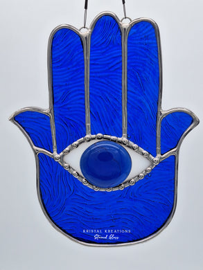 Hamsa Hand Stained Glass Suncatcher