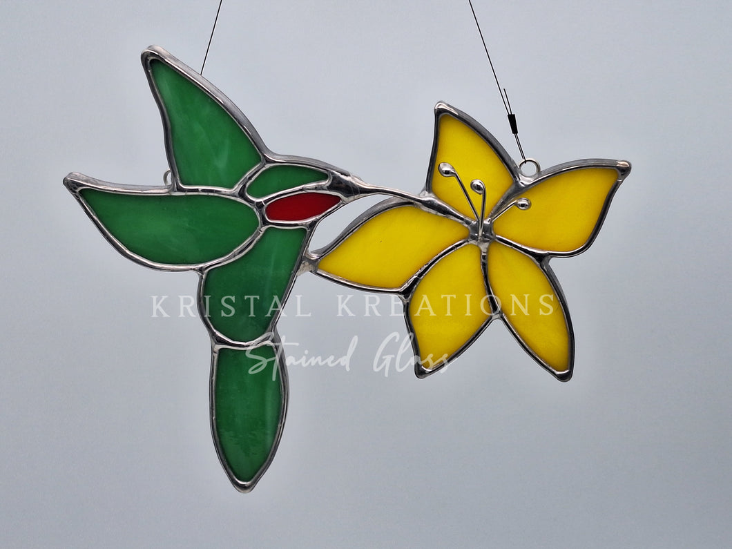 Hummingbird and Flower Suncatcher