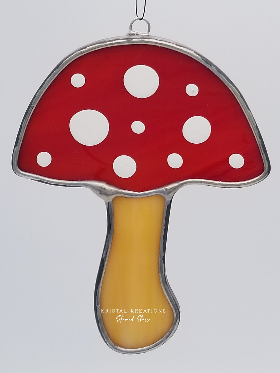 Spotted Mushroom Stained Glass Suncatcher