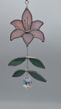 Load and play video in Gallery viewer, Lily Stained Glass Suncatcher with Crystal
