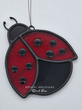 Load image into Gallery viewer, Stained Glass Ladybug Suncatcher
