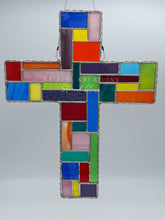 Load image into Gallery viewer, Coat of Many Colors Cross Suncatcher
