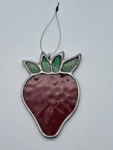 Load image into Gallery viewer, strawberry stained glass suncatcher
