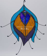 Load image into Gallery viewer, Peacock Feather Stained Glass Suncatcher
