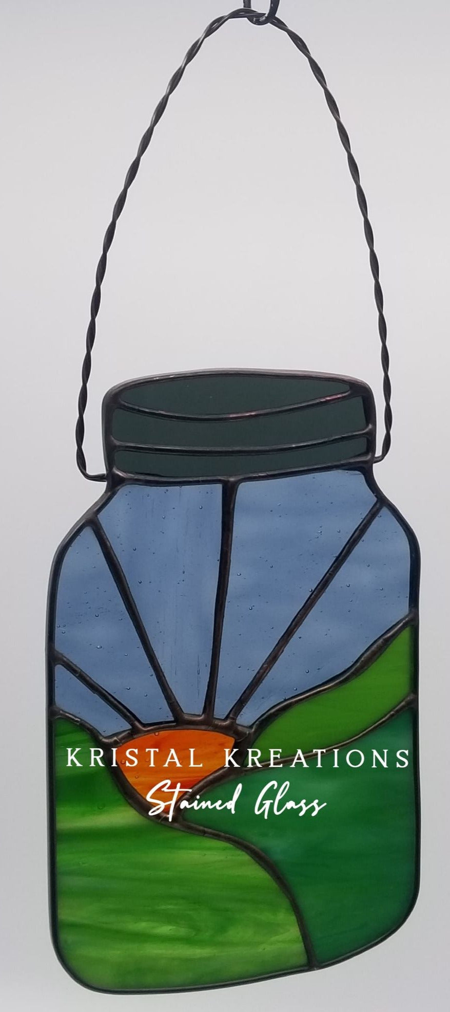 Sunrise in a Jar Stained Glass Suncatcher