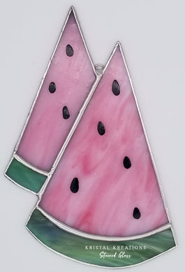 Stained Glass Watermelon Slices Suncatcher