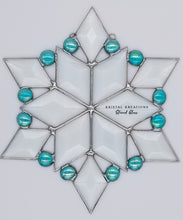 Load image into Gallery viewer, Bevel Snowflake Stained Glass Suncatcher
