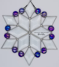 Load image into Gallery viewer, Bevel Snowflake Stained Glass Suncatcher
