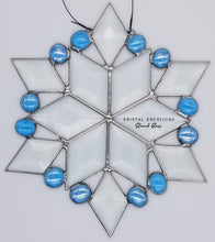 Load image into Gallery viewer, Bevel Snowflake Stained Glass Suncatcher
