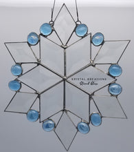 Load image into Gallery viewer, Bevel Snowflake Stained Glass Suncatcher
