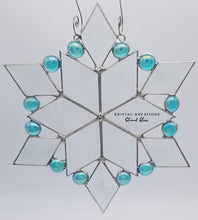 Load image into Gallery viewer, Bevel Snowflake Stained Glass Suncatcher
