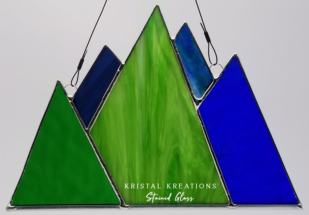 Mountain Stained Glass Suncatcher