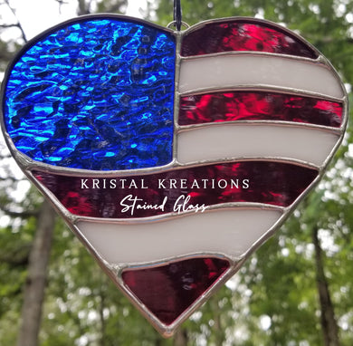 God Bless America Stained Glass Suncatcher