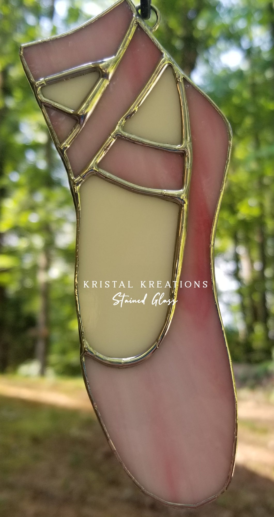 Single Pointe Shoe Stained Glass Suncatcher