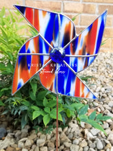 Load image into Gallery viewer, Pinwheel Stained Glass Garden Stake
