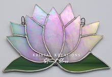 Load image into Gallery viewer, Lotus Flower Stained Glass Suncatcher
