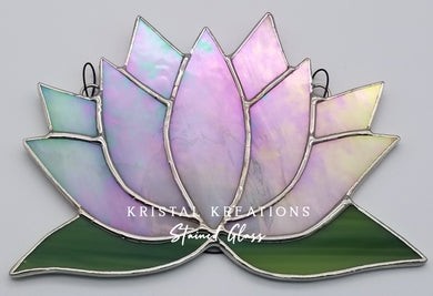 Lotus Flower Stained Glass Suncatcher