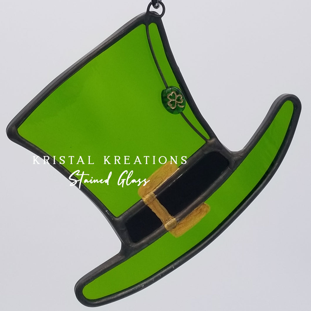 Leprechaun Hat Stained Glass Suncatcher