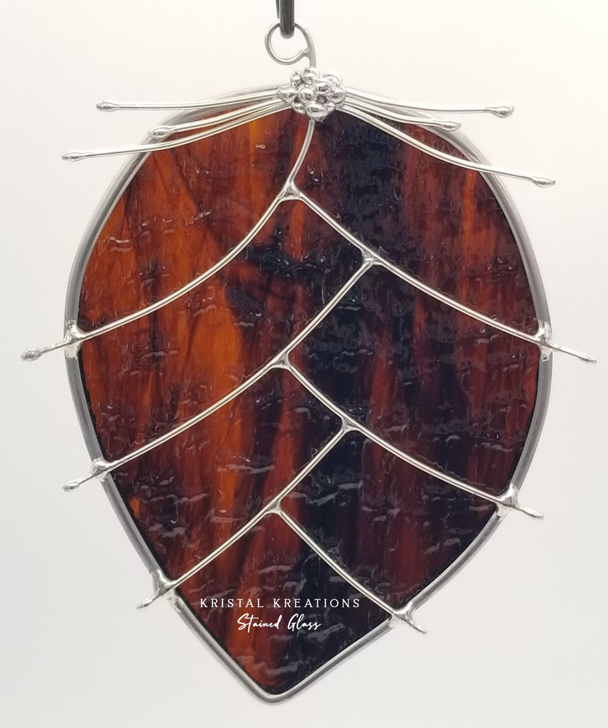 Pinecone Stained Glass Ornament