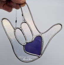 Load image into Gallery viewer, &quot;I Love You&quot; ASL Hand Stained Glass Suncatcher
